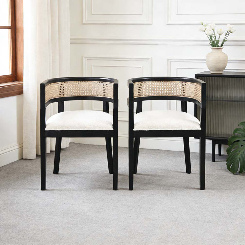 Chaise de salle à manger, Beige + noir
