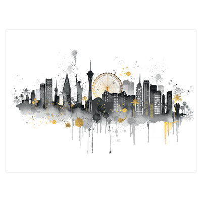 SUMMER THORNTON (LAS VEGAS SKYLINE) 60X80 CANVAS - Wrapped Canvas Canvas