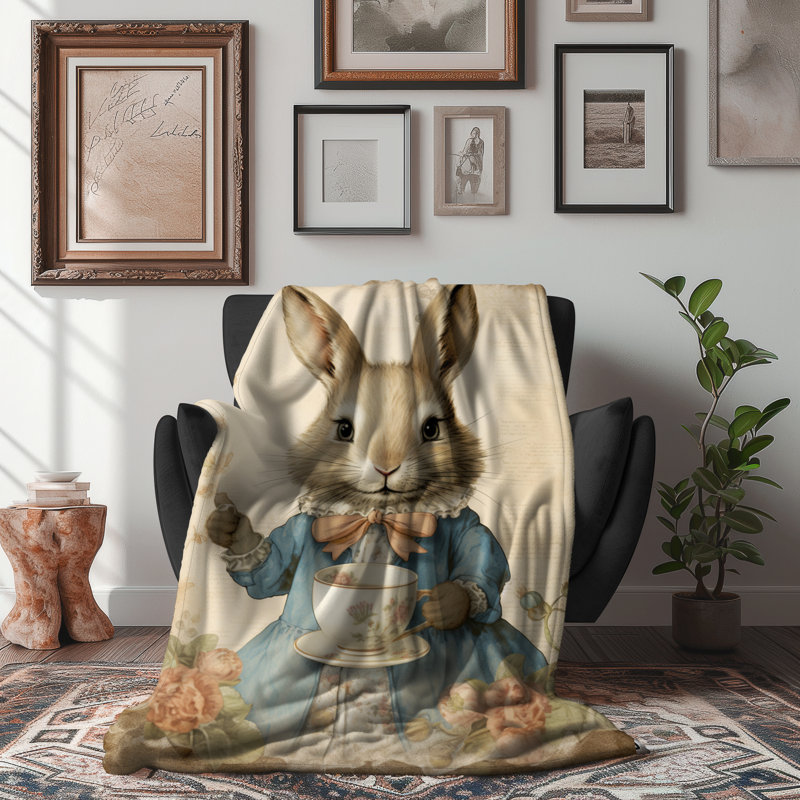 Radiant Floral Serenade - 1 pièce Sherpa Premium - impression d'art luxueux, Jeté