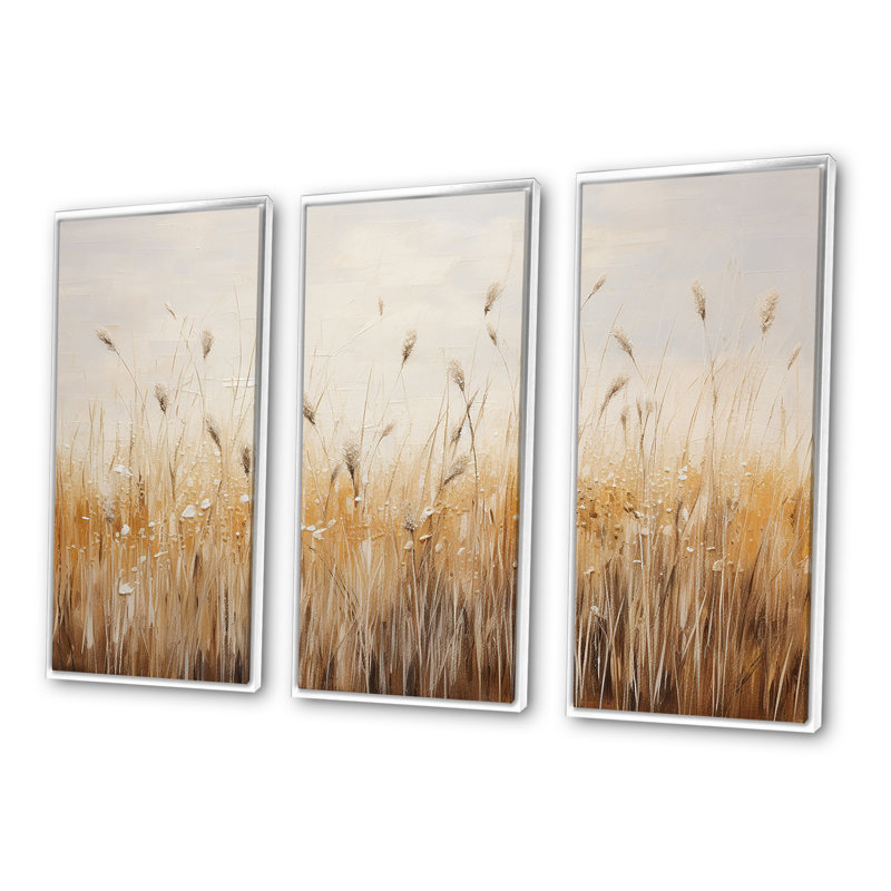 Ensemble de prairies prairies majestueuses, H 40 po x l 60 po x P 1 po, Cadre flottant blanc