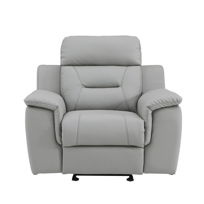 Annahi Faux Leather Accent Chair, Gray Faux Leather