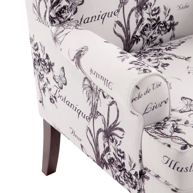 Damiyah Upholstered Wingback Armchair, Gray