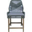 De 2 tabourets à hauteur de comptoir, rembourrés de mousse, gris, délavé, coussin de siège gris, plateforme stable pour les pieds, ambiance bord de mer