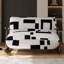 Chaise berçante à deux places en coton et lin noir et blanc