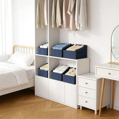 Ensemble de 6 paniers de rangement pour garde-robe - Paniers de rangement pliables en tissu