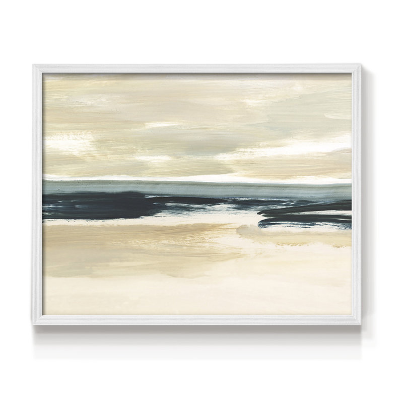 Sable et mer I - impression encadrée - réarmable, H 8 po x l 10 po, Blanc