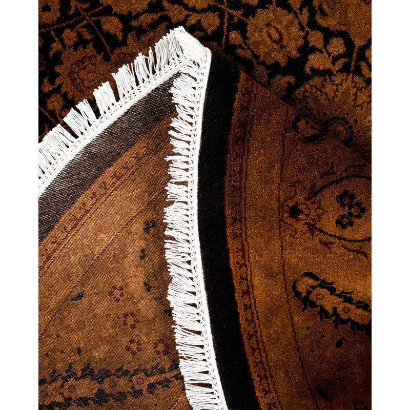 Overdyed Hand-Knotted Wool Modern-Contemporary Gold Area Rug 6' 1" x 6' 1"