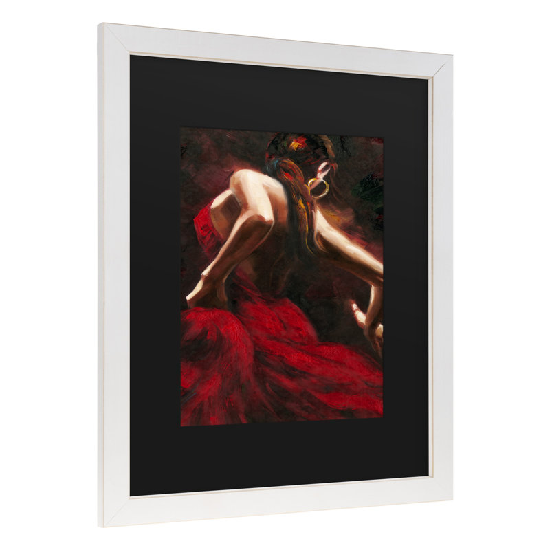 Art mural encadré - Décoration murale maîtresse «Danseuse de flamenco» avec cadre mat - Art du salon, de la cuisine et de la salle de bain - 11 x 14