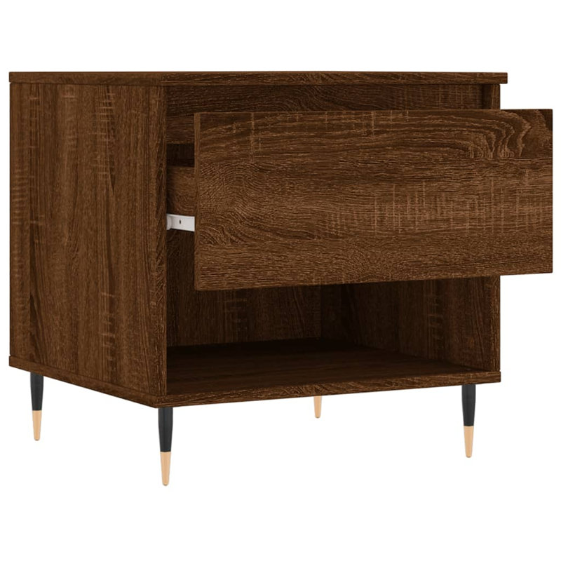 Mykisha Four Leg Coffee Table with Storage, Brown Oak