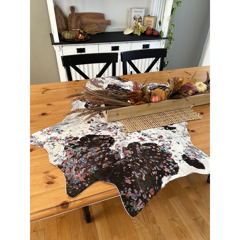 Bettianne Multi-Colour Floral Real Calfskin Table Runner