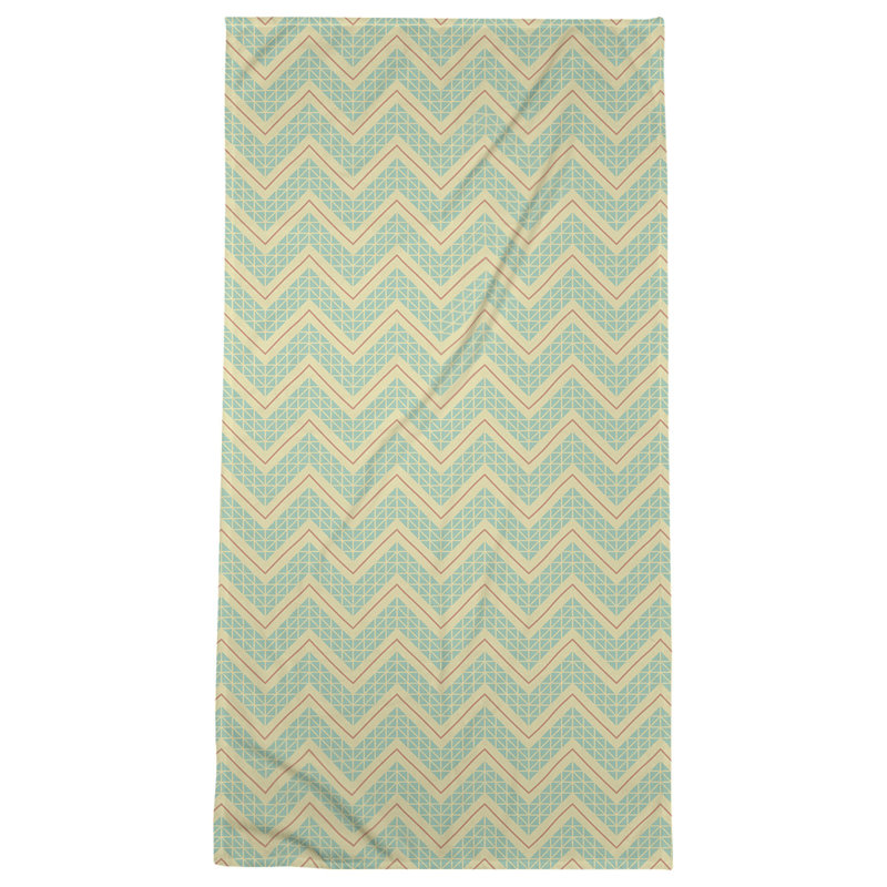 Stephenie Classic Hand Drawn Chevrons Bath Towel, Jungle Green/Light Yellow