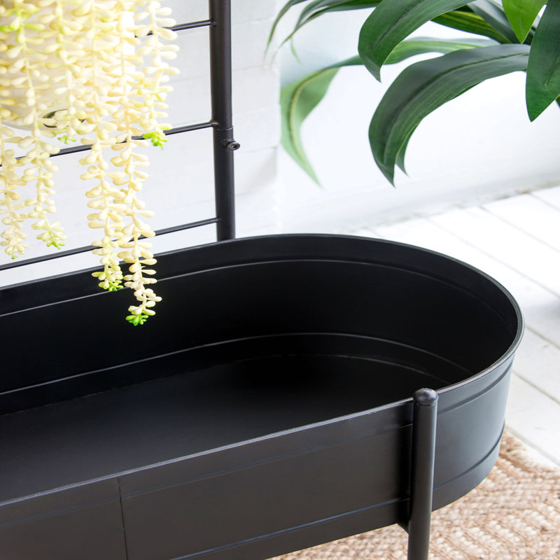 Support à plante à plusieurs niveaux 32x14x60 "noir avec seaux et auge
