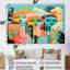 Serene Devotion Three Turquoise Woman Praying - Abstract Collages, impression d'art mural-108310795-108310800