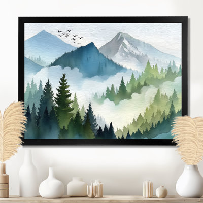 Reproduction d'art sur toile, "Watercolor Mountains In Jasper National Park - Canada"