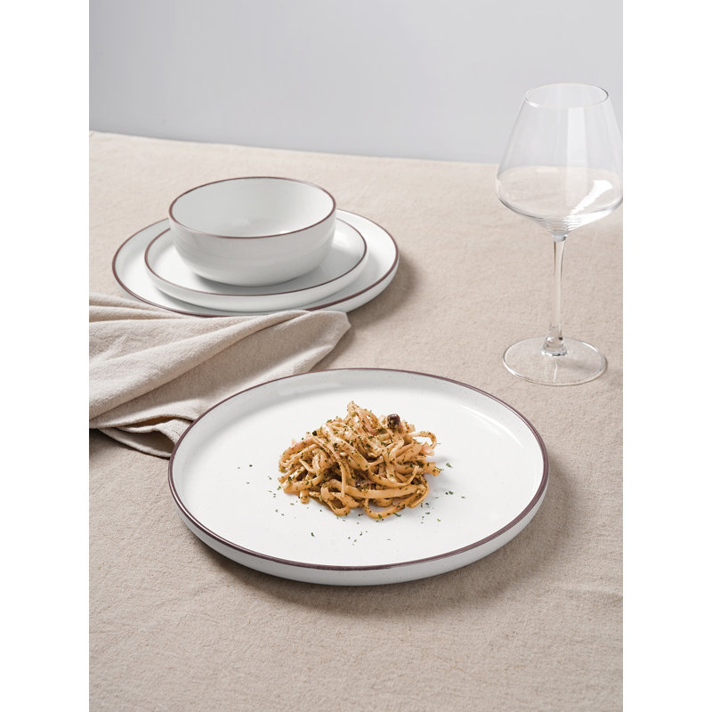 Service de table 12 pièces, ensemble de vaisselle pour 4 Famiware, Blanc