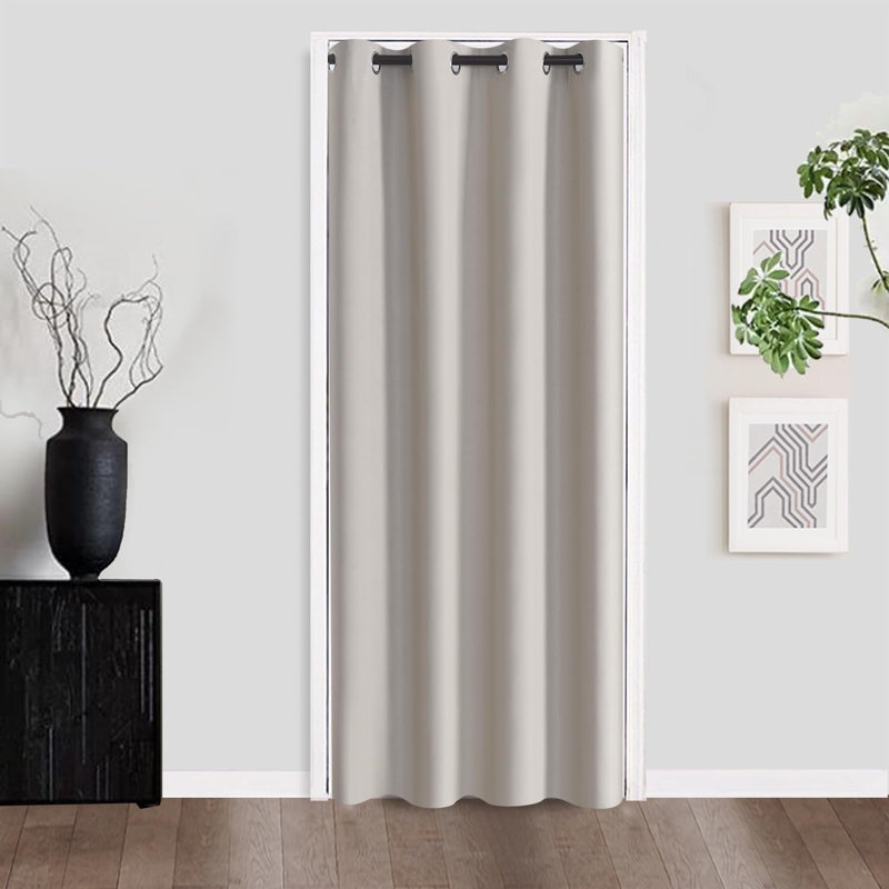 1 Panel 100% Blackout Door Curtain, Beige