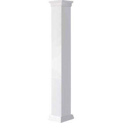 Colonne carrée classique en PVC lisse non effilée Craftsman, base standard et base standard
