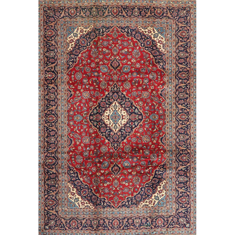 Tapis de zone rouge en laine touffeté à la main Steptoe
