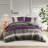 Boulder Stripe Purple Pieced Microsuede Cozy 3-Piece King/Cal King Comforter Set-101774806-102217717