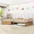 Full Over Full Wood Bunk Bed With Twin Trundle, Ladder And Guardrails-561044171