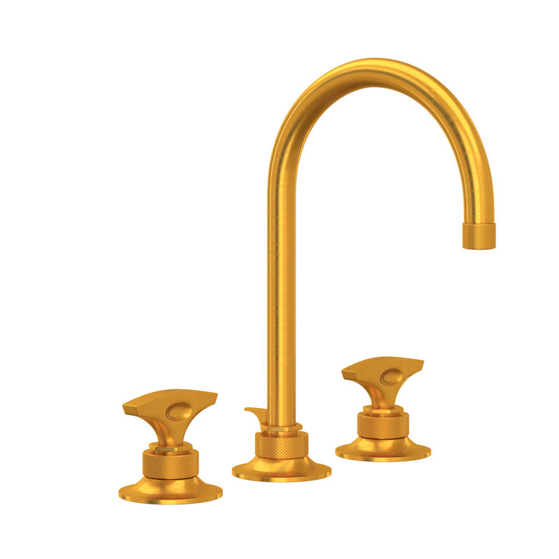 Graceline Widespread Lavatory Faucet With C-Spout, Matte Black, Cross