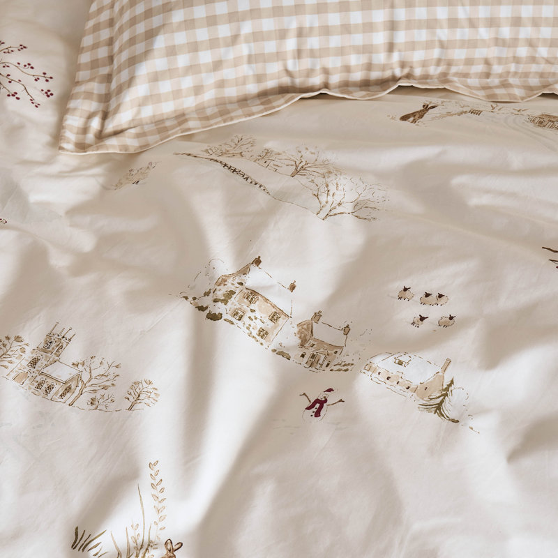 Winter Scene Off White 200 Thread Count Bedset, Single Bed (135 x 200 cm)