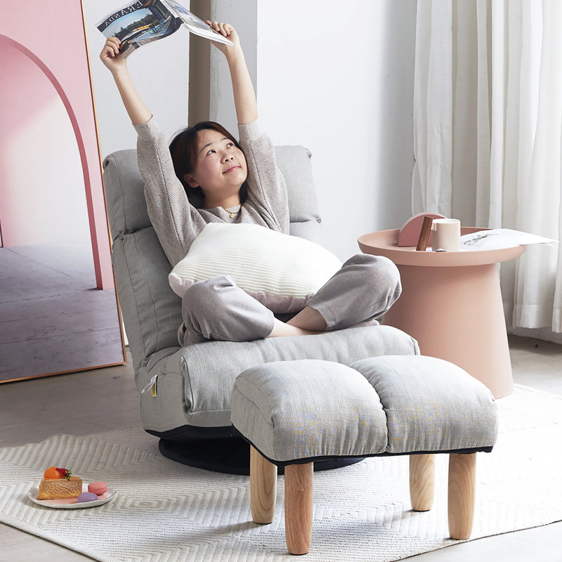 Fauteuil inclinable rotatif à 360 degrés, offrant des options d'assise polyvalentes pour la chambre à coucher - réglable, base en métal