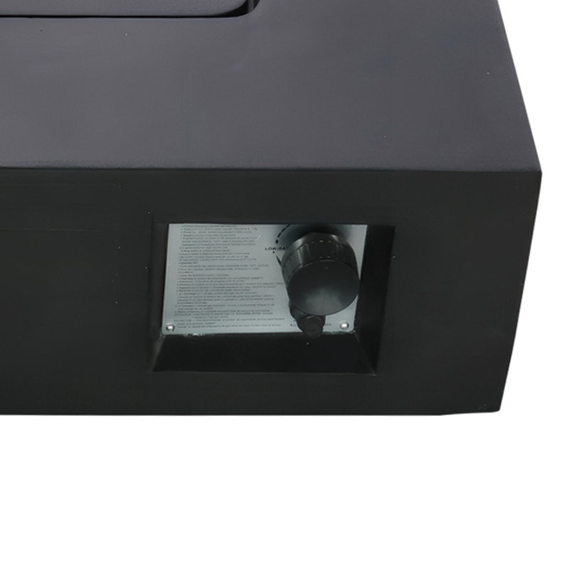 Rashid Square Concrete Propane Smokeless Fire Pit Table with Lid, Charcoal