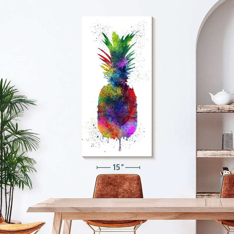 «Pineapple Color Splash Pineapple», reproduction sur toile, H 48 po x l 24 po x P 1,25 po