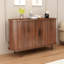 Buffet 47 po x H 29 po avec rangement, armoire d'appoint cannelée avec bord incurvé, porte coulissante, crédence, console pour salon, salle à manger, cuisine, couloir