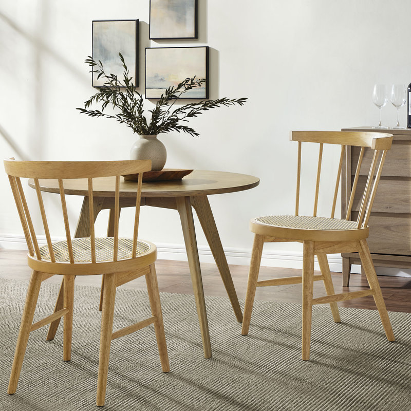 Ensemble de 2 chaises de salle à manger à dossier incurvé Lykke, Naturel