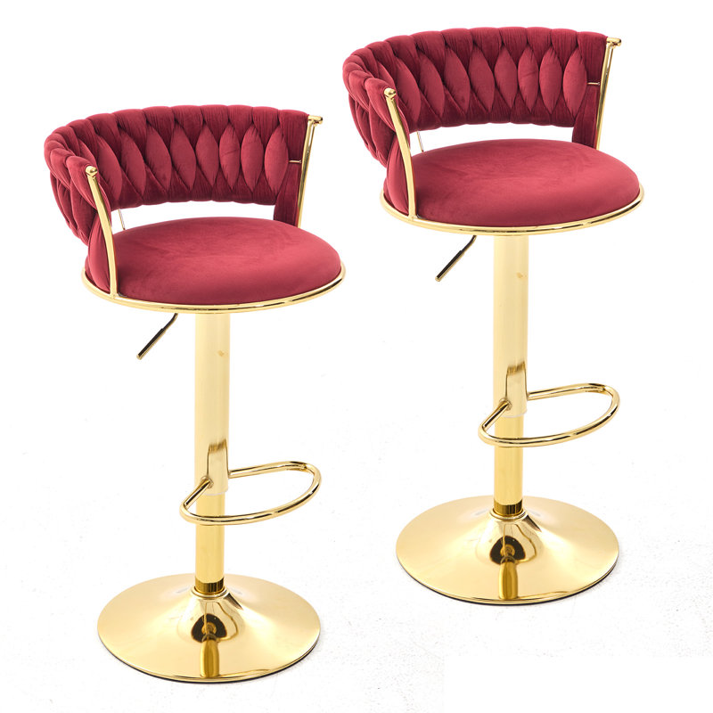Tabourets de bar pivotants à hauteur réglable, Rouge vin