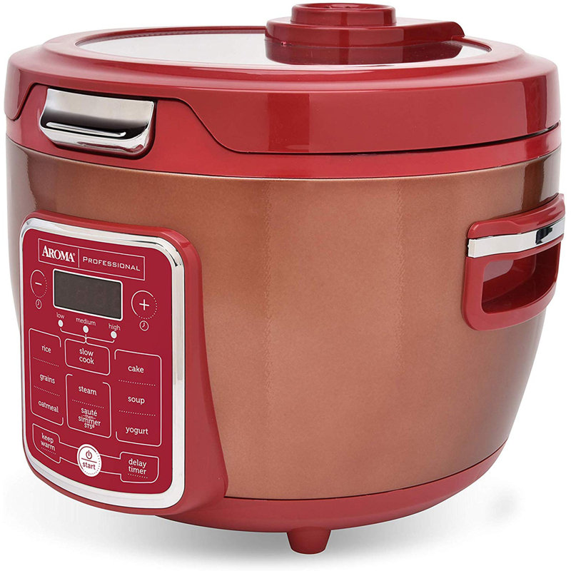 Aroma 10-Cup (Uncooked) / 20-Cup (Cooked) Glass Lid Digital Rice Cooker