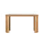 Console rétro Mirod avec garniture perlée et pieds courbés réversibles, finition en placage de bois naturel
