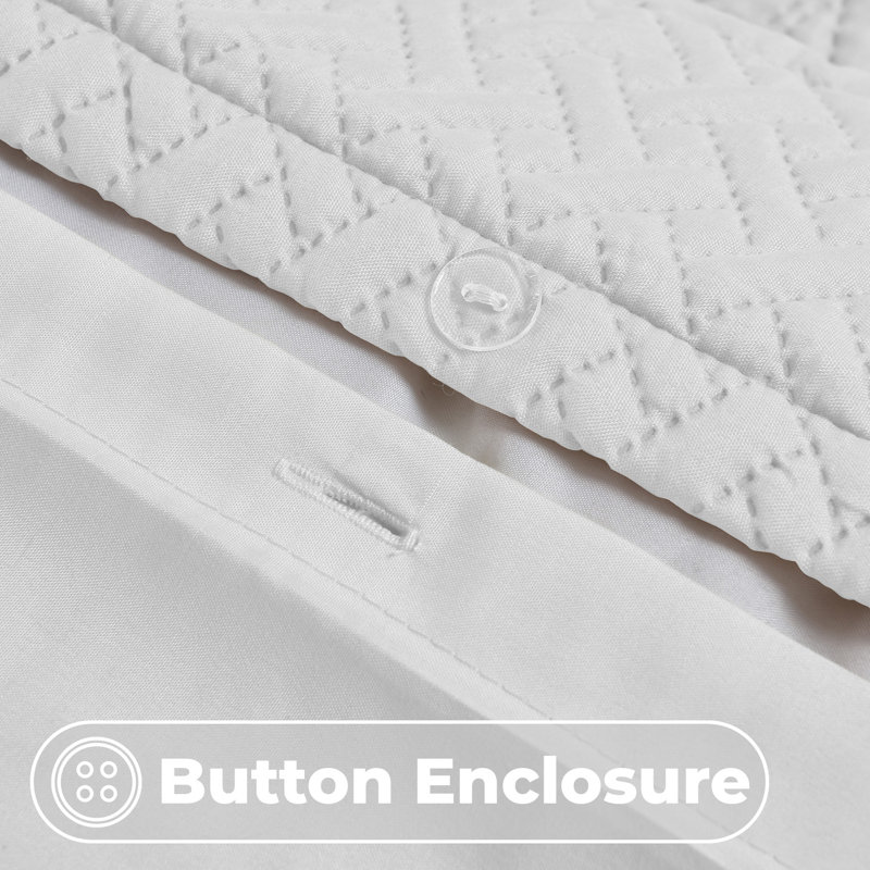 3D Embossed Allover Pattern Paloma Duvet Set, 2, Single Duvet Cover Set, White