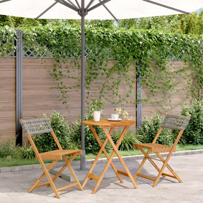 Dietz 2 - Person Circular Solid Wood Patio Dining Set