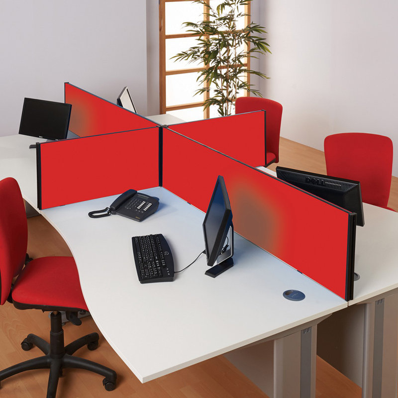 Desk Dividers, 40cm H x 160cm W x 3cm D, Scarlet