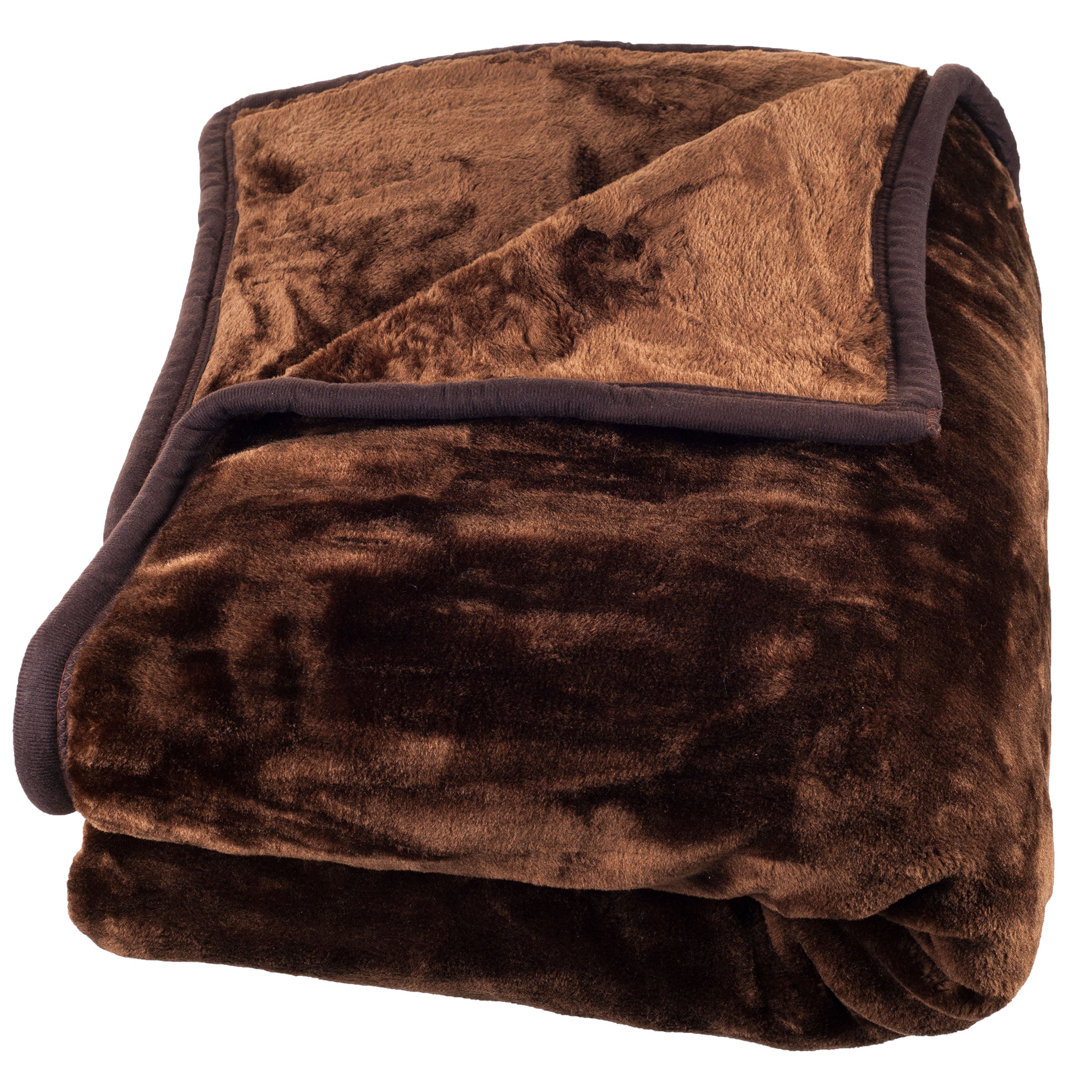Faux Fur Throw Blanket - 7.8lbs Mink-Style Heavy Blanket - Machine-Washable Bedding  for Bed or Sofa Plymouth Home 