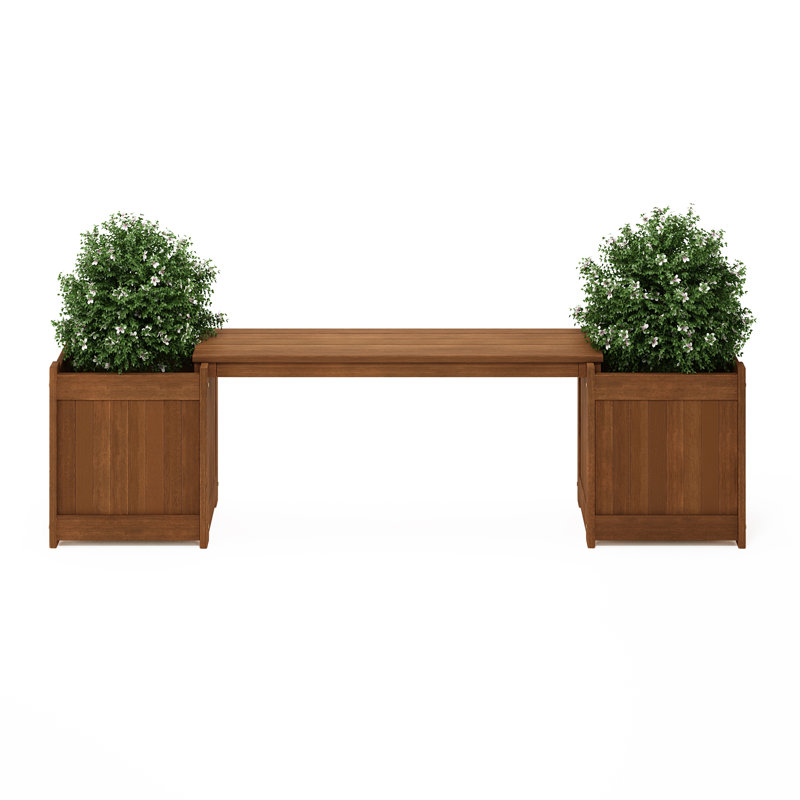 Banc de jardinière en bois Arlen, Brun