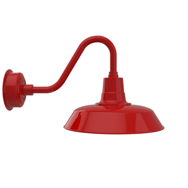 Luminaire de grange d'extérieur à DEL Haleigh, Rouge cerise, H 14,38 po x l 16 po x p 24,25 po