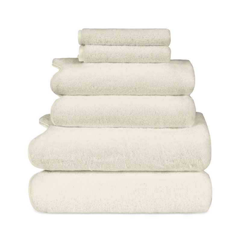 Antalya 6 Piece Turkish Cotton Towel Set, Ivory