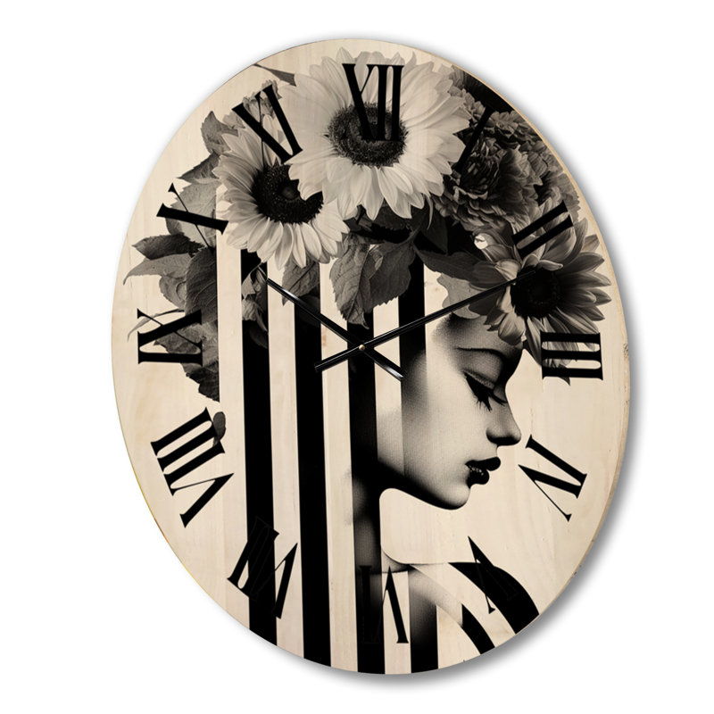 Horloge murale en bois massif Palsgrave, Grand