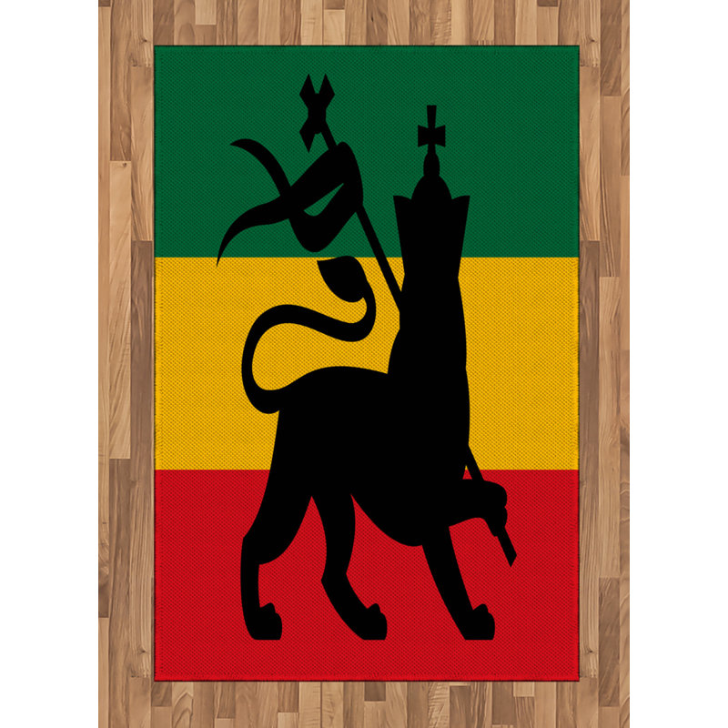 Rasta High Density Long Fiber Poly Threads Decorative Area Rug Carpet, Rectangle 4' x 5'8"