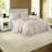 Farmhouse Chic Reversible Bedding Set, Blush Microfiber, Elegant Style