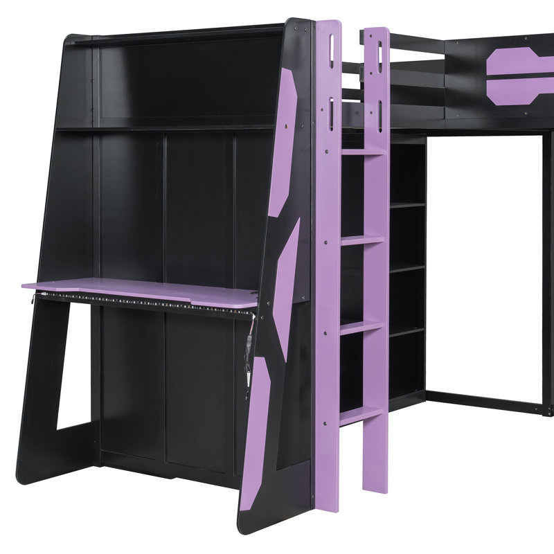 Lits de jeu avec rangement, lit mezzanine simple en bois aggloméré moderne pour les petites pièces