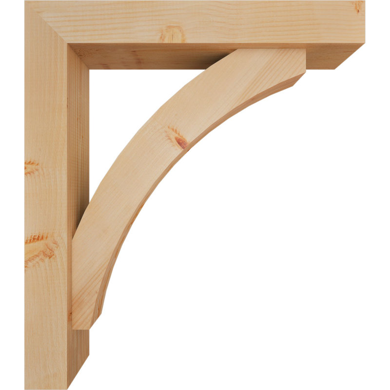 Thorton Block Bracket with Offset Brace, 32 x 28, 5 1/2"W Douglas Fir (Smooth)