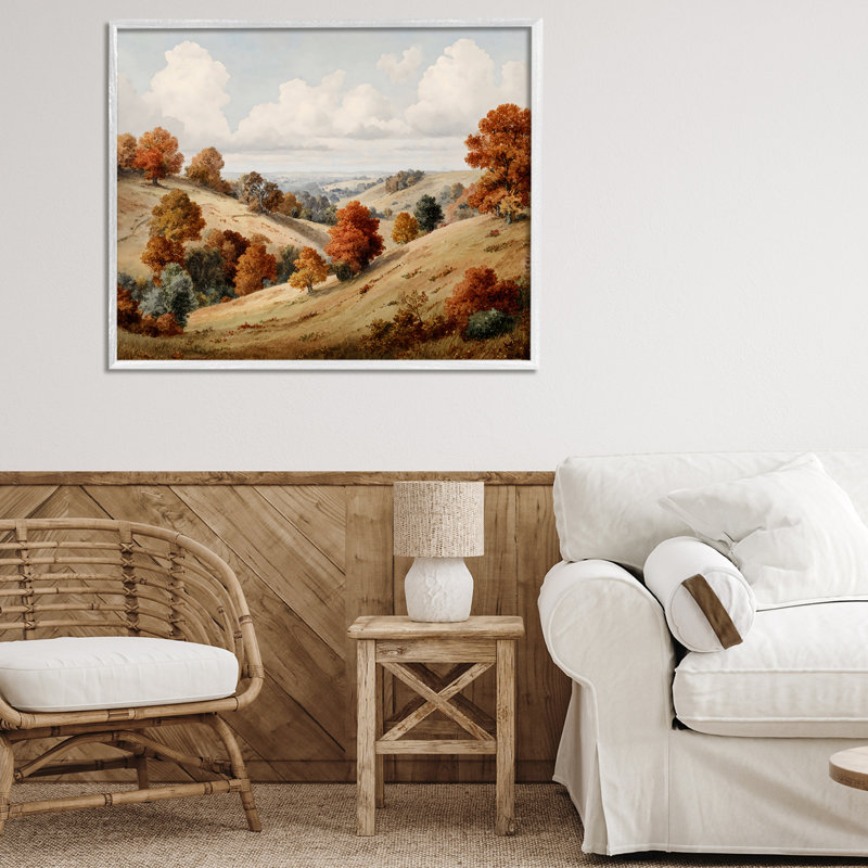 Giclée d'automne encadrée de feuilles d'automne, design par LSR Design Studio, H 24 po x l 30 po