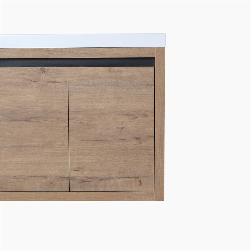 Armoire de salle de bain avec lavabo, portes à fermeture en douceur, fixation flottante, 24 po pour petite salle de bain