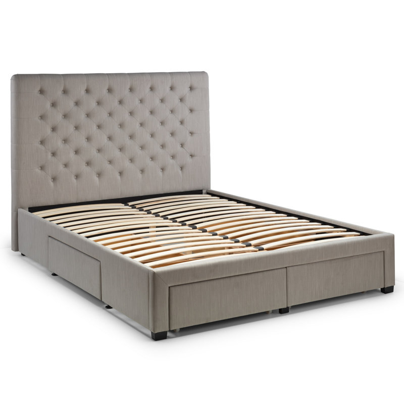 Upholstered Storage Bed with Mattress, Kingsize (5')