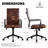 Amaiia Mid-Back Ribbed Upholstered Swivel Genuine Leather Ergonomic Office Desk Chair, Conference Chair-795756786